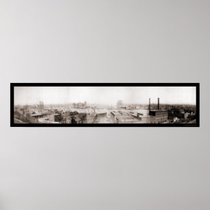 Poster Porto de Baltimore após a foto 1904 do fogo