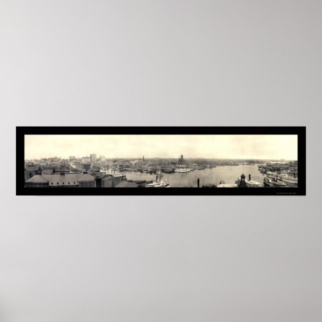 Pôster Porto de Baltimore MD Photo 1905 (Frente)