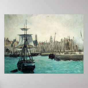 Pôster Porto de Calais por Manet, Arte Impressionista Ant