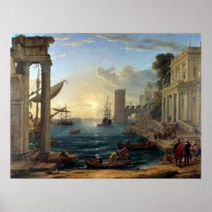 Poster Porto de Claude Lorrain com o embarque