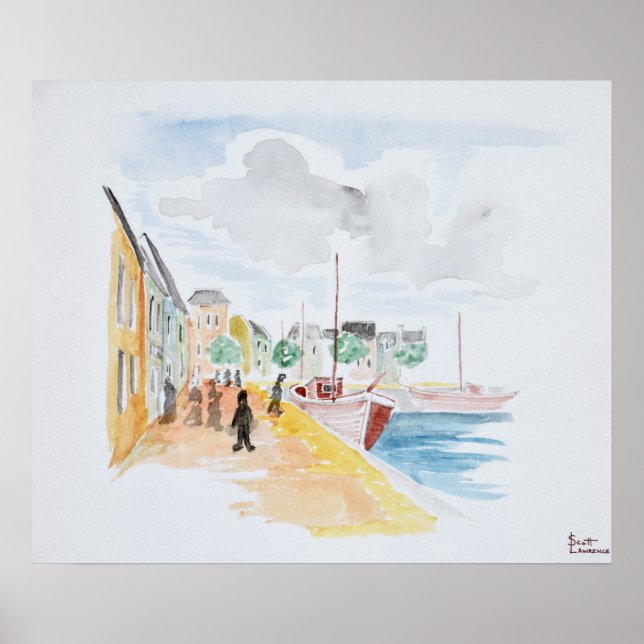 Pôster Porto de Concarneau | Bretanha, França (Frente)
