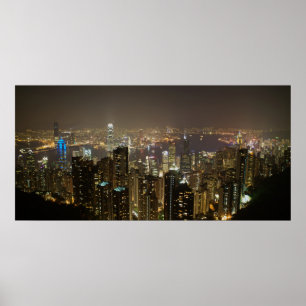 Pôster Porto de Hong Kong (cena da noite)