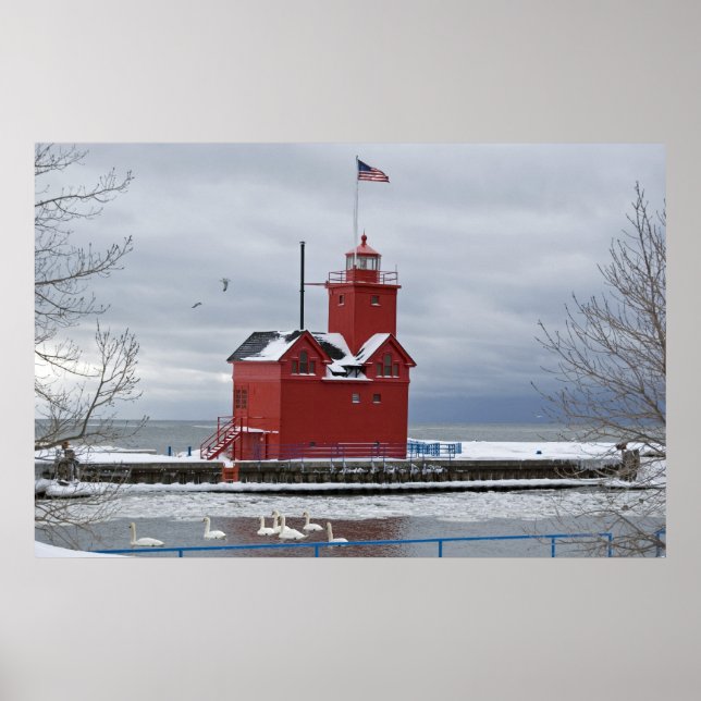 Pôster Porto de inverno (Frente)