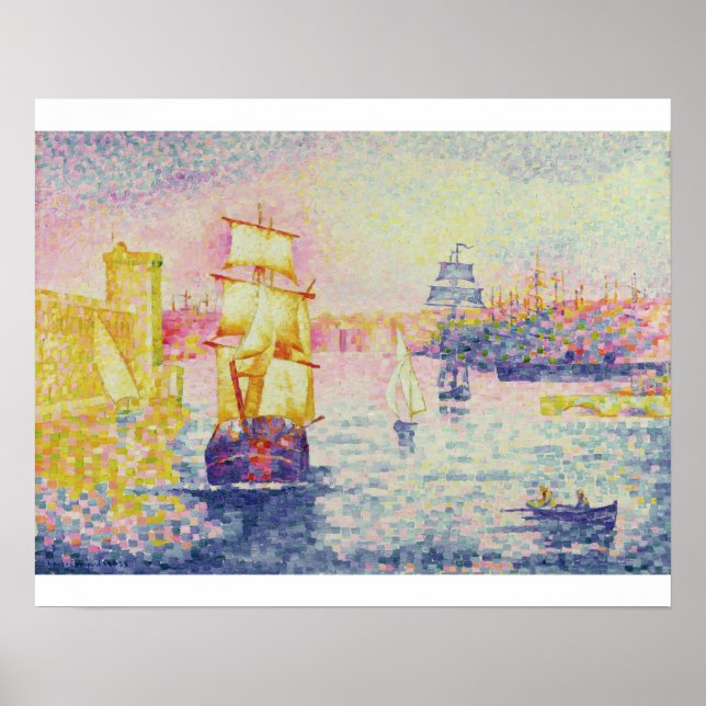 Poster Porto de Marselha, c.1909 (óleo na canvas) (Frente)