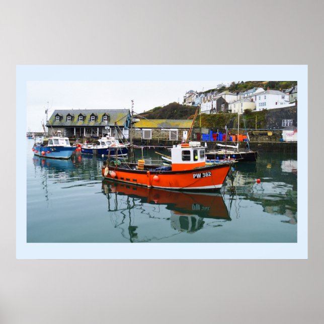 Poster Porto de Mevagissey em Cornwall (Frente)