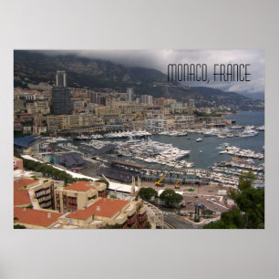 Poster Porto de Mônaco e Iates de Luxo Riviera Francesa