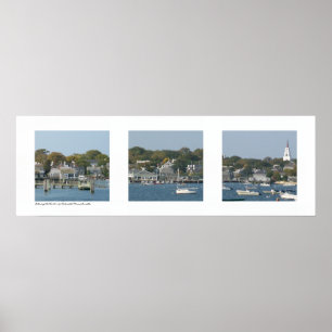 Pôster Porto de Nantucket, Triptych de Massachusetts