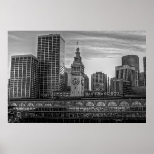 Pôster Porto de San Francisco, a construção da balsa