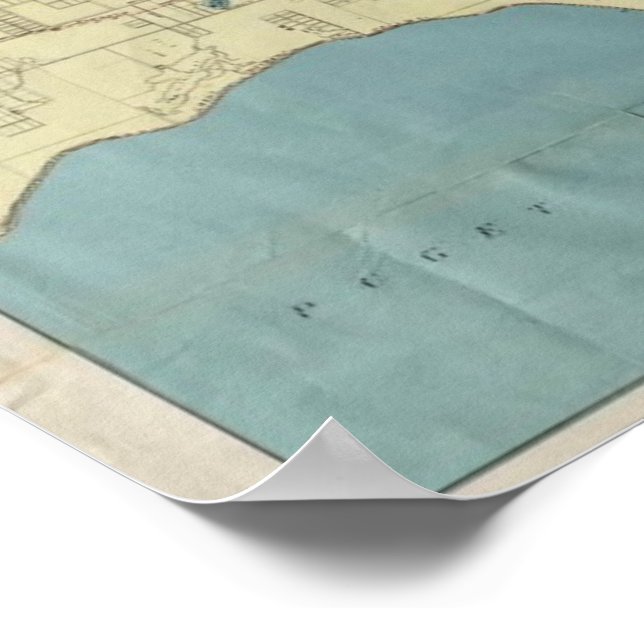 Pôster Porto de Seattle mapa de colheita c. 1918 (Borda)