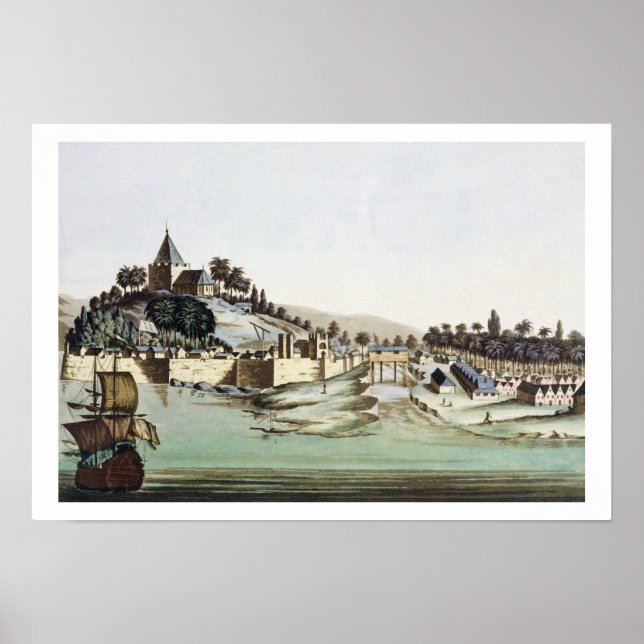 Poster Porto e cidade de Malaca, Malásia, ilustrati (Frente)