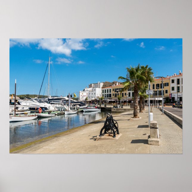 Poster porto e passeio marítimo de Mahon - Menorca, Espan (Frente)