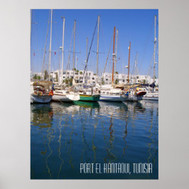 Poster Porto el Kantaoui Harbor Boats Tunísia Paisagem