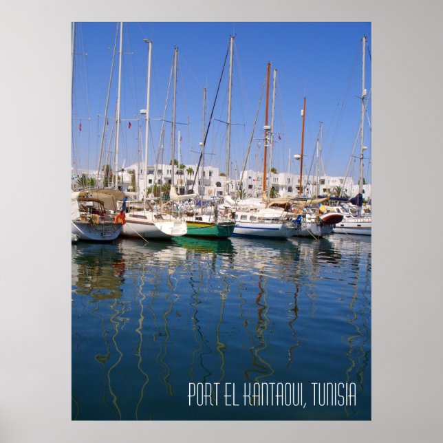 Poster Porto el Kantaoui Harbor Boats Tunísia Paisagem (Frente)
