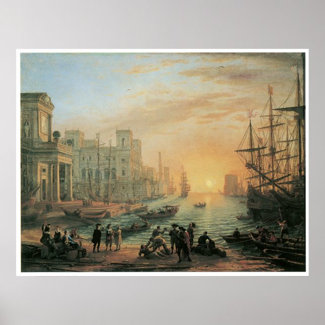 Poster Porto marítimo no Sunset, 1639 (Frente)