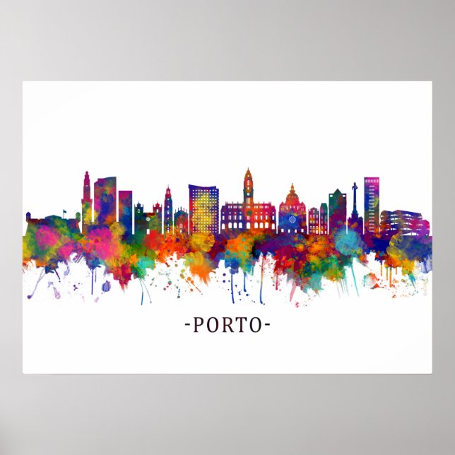 Poster Porto Portugal Skyline (Frente)