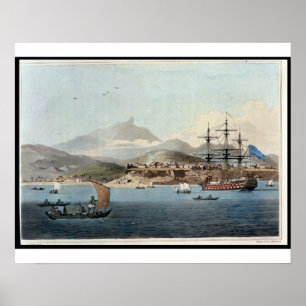 Poster Porto Praya na ilha de St. Jago, chapeia 4 para