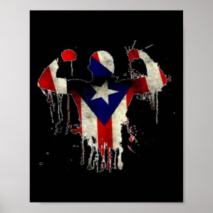 Poster Porto Rico Boxando Luvas Boxeo Camisa Ropa Uni