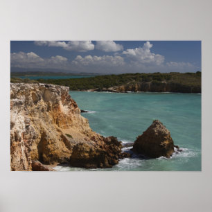 Poster Porto Rico, Costa Oeste, Cabo Rojo, linha costeira