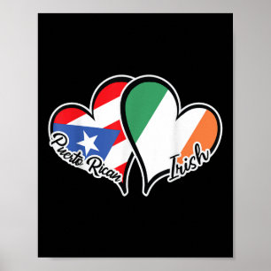Poster Porto Rico Irlanda Bandeira Half Puerto Rican Half