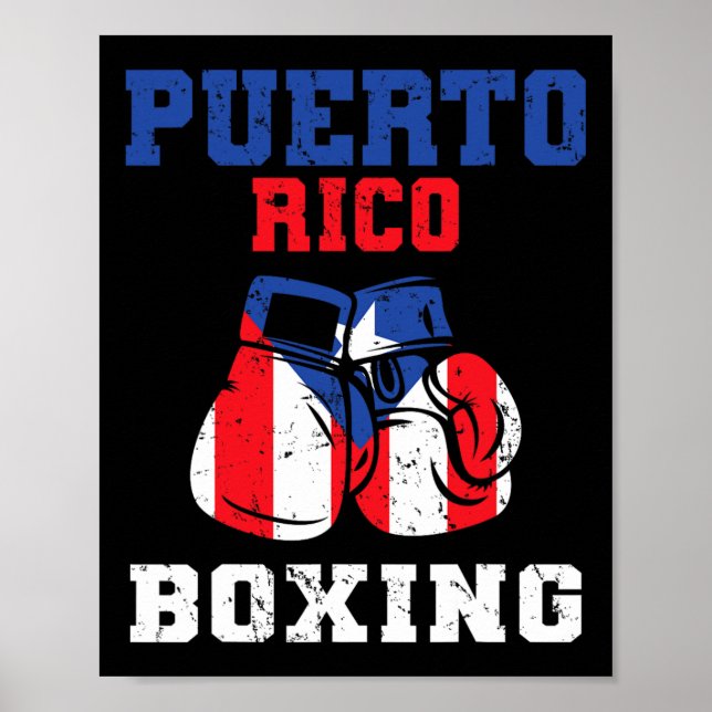 Poster Porto Rico Orgulho Boxando Bandeiras (Frente)