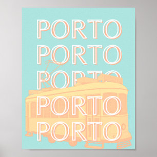 Poster Porto Viagem Art, Portugal Viagem de Arte, Pastel