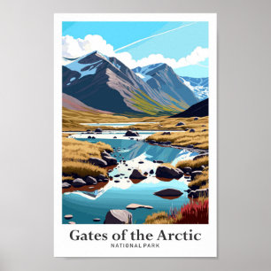 Poster Portos da Viagens vintage do Ártico do Alasca