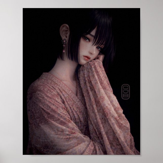 Poster Portrait in Spring Patterns Print (Frente)