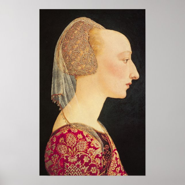Pôster Portrait of a Lady in Red, 1460-70 (Frente)