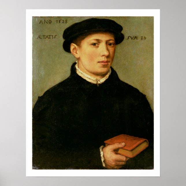 Pôster Portrait of a Young Man, 1528 (Frente)