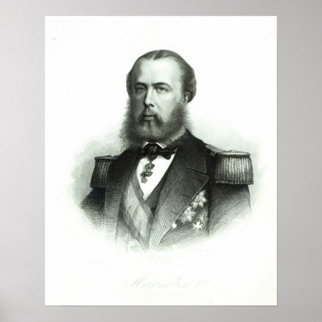 Poster Portrait of Emperor Maximilian of Mexico, 1864 (Frente)