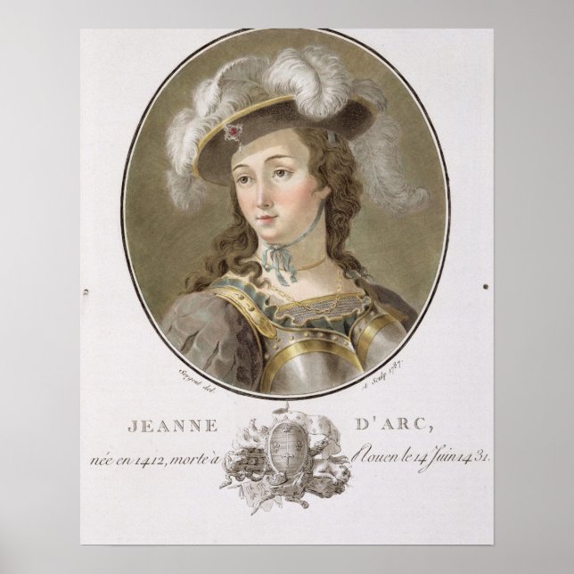 Poster Portrait of Joan of Arc (1412-31), 1787 (coloured (Frente)