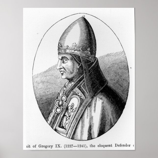 Poster Portrait of Pope Gregory IX (Frente)