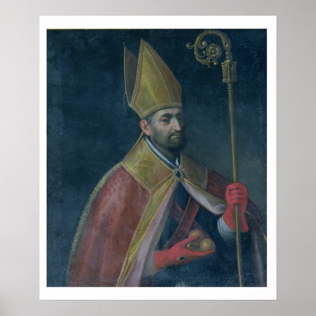 Poster Portrait of St. Nicholas, 1700 (oil on canvas) (Frente)