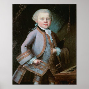 Pôster Portrait of Wolfgang Amadeus Mozart