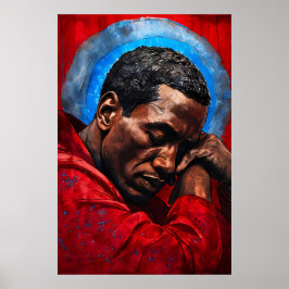 Poster Porträt eines Emotionalen Schwarzen Mannes