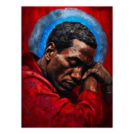 Pôster Porträt eines Emotionalen Schwarzen Mannes