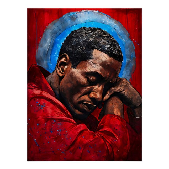 Pôster Porträt eines Emotionalen Schwarzen Mannes (Frente)