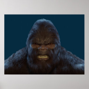 POSTER PORTRATO DE ROSTO DE BIGFOOT SASQUATCH III