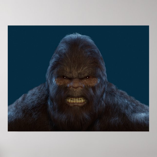 POSTER PORTRATO DE ROSTO DE SASQUATCH DE PÉ ALTO (Frente)