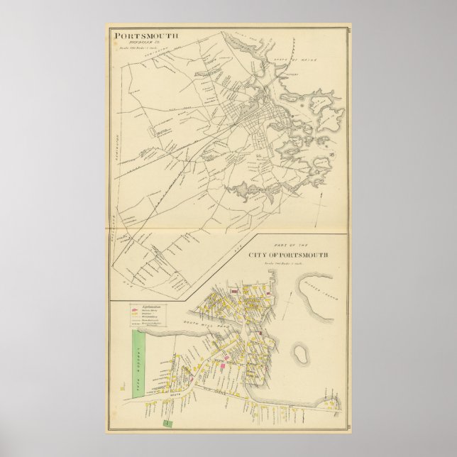 Poster Portsmouth, cidade de Portsmouth (Frente)