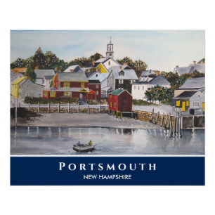 Pôster Portsmouth Harbour New Hampshire USA Painting