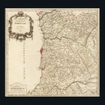 Pôster Portugal 6<br><div class="desc">Portugal septentrionale. Por Robert de Vaugondy,  Gilles,  1688-1766 ; Robert de Vaugondy,  Didier,  1723-1786 (175). Publicado por "Paris: Les Auteurs; Boudet".</div>