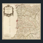 Pôster Portugal 6<br><div class="desc">Portugal septentrionale. Por Robert de Vaugondy,  Gilles,  1688-1766 ; Robert de Vaugondy,  Didier,  1723-1786 (175). Publicado por "Paris: Les Auteurs; Boudet".</div>