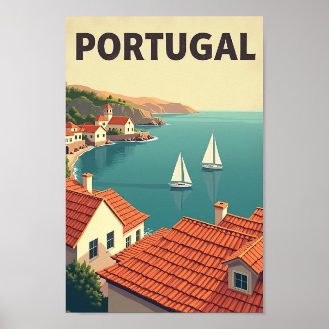 Poster Portugal Costeiro – Fuga Retro à Beira-Mar (Frente)