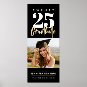 Poster Pos de Graduação em Preto de Foto para Caligrafia 