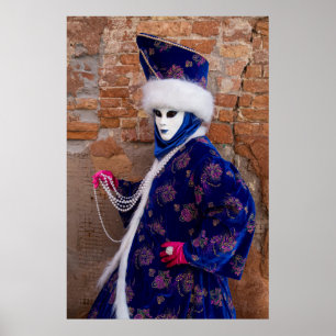 Pôster Posando com Fantasia de Carnaval, Veneza