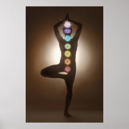 Poster pose de pé, yoga, yogi, chakras, chakra, aura