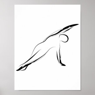 Poster Pose de Pilates da curvatura do lado da pose de