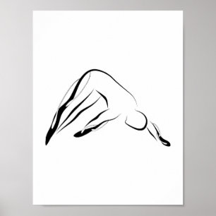 Pôster Pose de Pilates do abstrato da pose de Pilates