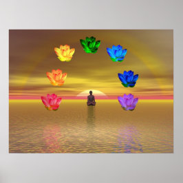 Poster pose de seita, yoga, yogi, chakras, chakra, aura